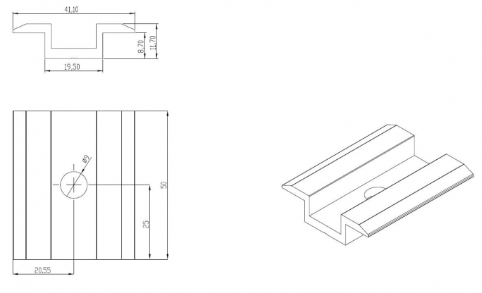 KLEMA ŚRODKOWA KS AL. L50 - XPF_KL014 - CORAB