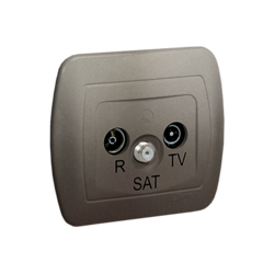 Gniazdo antenowe R-TV-SAT końcowe. Może być użyte jako gniazdo zakończeniowe do gniazd przelotowych R-TV-SAT; satynowy - AAS/29 - KONTAKT SIMON