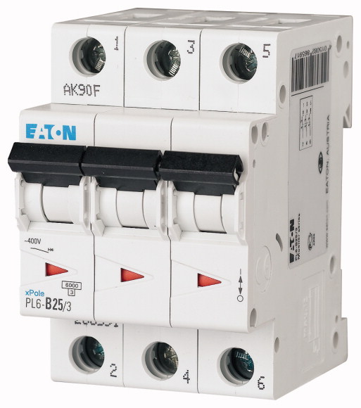 WYŁĄCZNIK NADPRĄDOWY B 25A 3 POLOWY PL6-B25/3 - 286591 - EATON