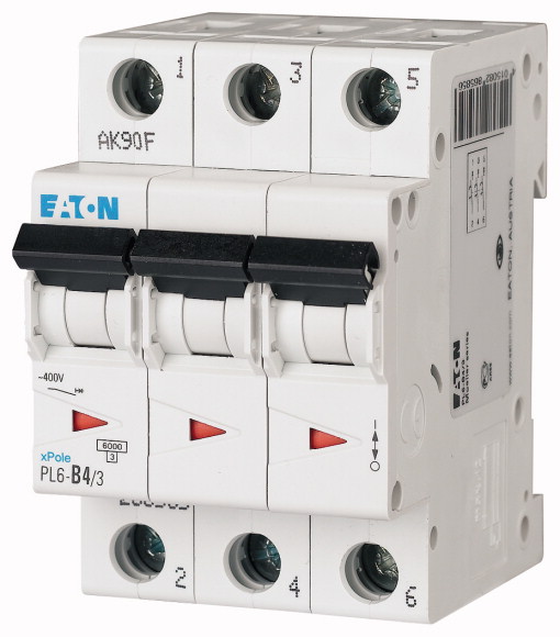 WYŁĄCZNIK NADPRĄDOWY C 4A 3-BIEGUNY PL6-C4/3 - 286597 - EATON