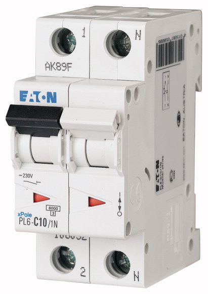 PL6-B10/1N Wyłącznik nadprądowy 6kA - 106026 - EATON