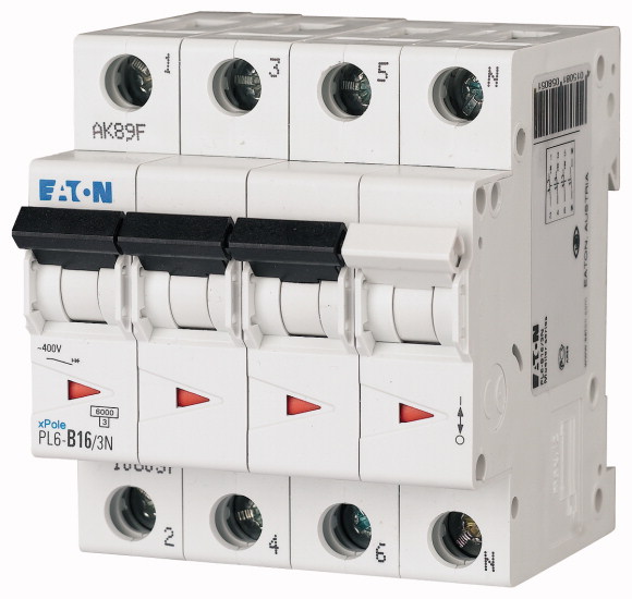 PL6-C16/3N Wyłącznik nadprądowy 6kA - 106910 - EATON