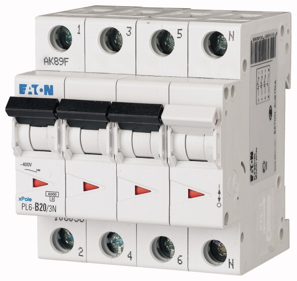 PL6-D20/3N Wyłącznik nadprądowy 6kA - 165038 - EATON