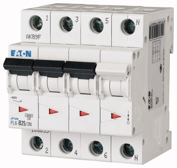 PL6-D25/3N Wyłącznik nadprądowy 6kA - 165039 - EATON
