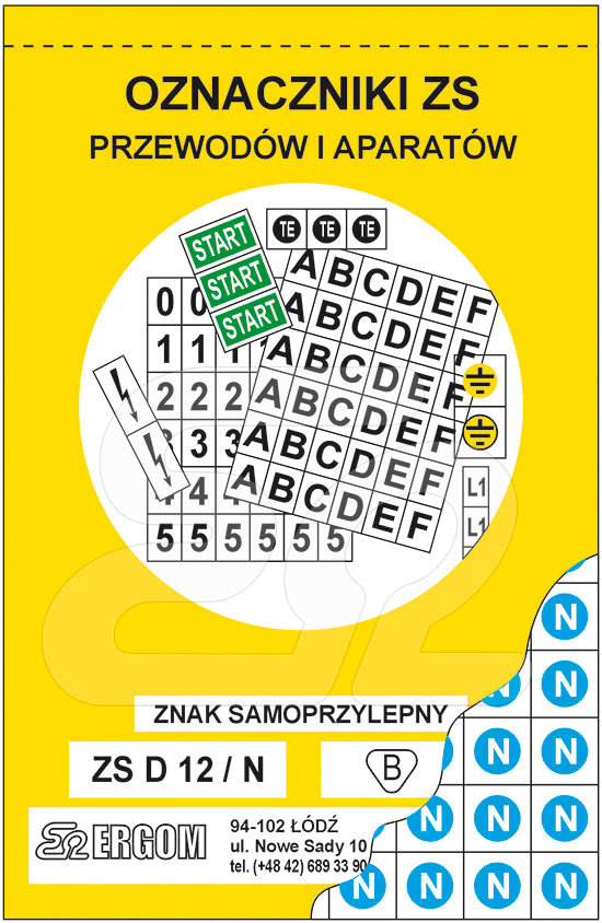 ZNAKI SAMOPRZYLEPNE ZS D12/L2. - E04ZP-02030400600 - ERGOM