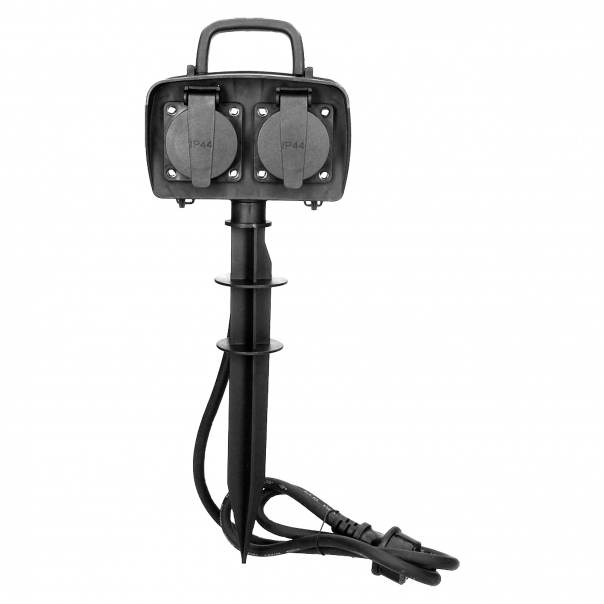 GNIAZDO OGRODOWE PODWÓJNE 2X2P+Z 16A 230V 230W IP44 PRZEWÓD 1,5MB H07RN-F 3X1,5MM2 - OR-AE-13138 - ORNO