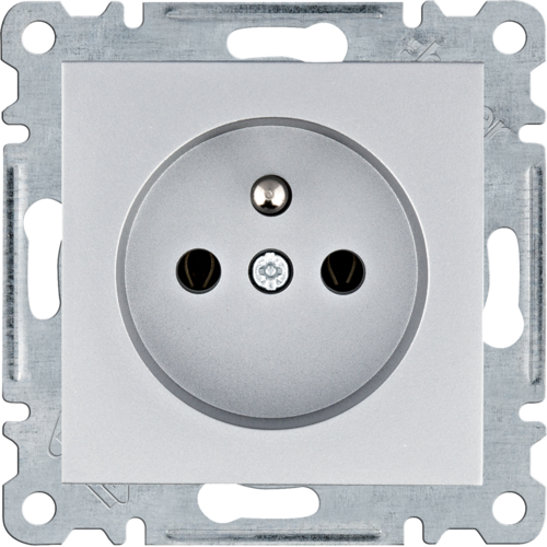 GNIAZDO POJEDYNCZE Z UZIEMIENIEM 2P+Z ZACISKI ŚRUBOWE 16A 250V SREBRNY LUMINA INTENSE - WL1022 - HAGER
