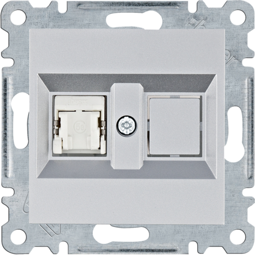 GNIAZDO KOMPUTEROWE POJEDYNCZE RJ45 KAT. 5E FTP SREBRNY LUMINA - WL2132 - HAGER