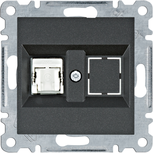 GNIAZDO KOMPUTEROWE POJEDYNCZE RJ45 KAT. 5E FTP CZARNY LUMINA - WL2133 - HAGER