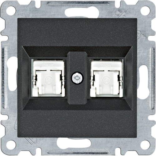 GNIAZDO KOMPUTEROWE PODWÓJNE 2XRJ45 KAT. 5E FTP CZARNY LUMINA - WL2143 - HAGER