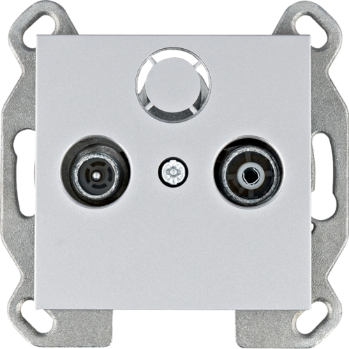lumina Gniazdo RTV przelotowe, srebrny - WL3022 - HAGER - BERKER