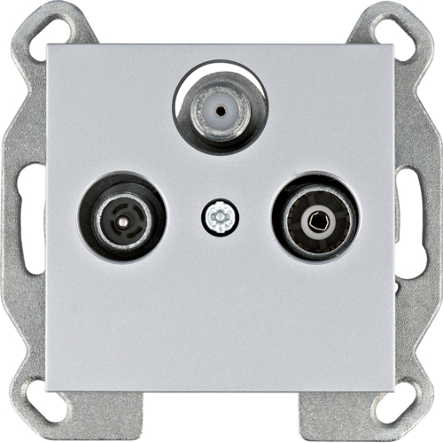 GNIAZDO RTV-SAT PRZELOTOWE SREBRNY LUMINA - WL3122 - HAGER