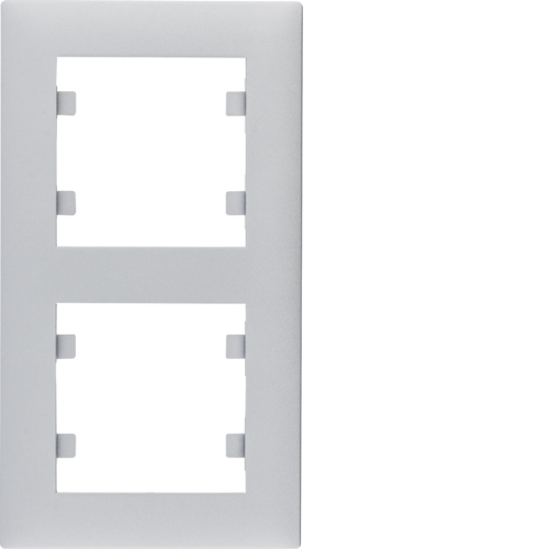 RAMKA PODWÓJNA PIONOWA SREBRNY LUMINA INTENSE - WL5622 - HAGER - BERKER