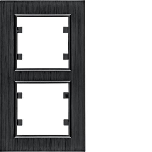 lumina passion Ramka 2-krotna pionowa, aluminium czarne - WL9123 - HAGER - BERKER