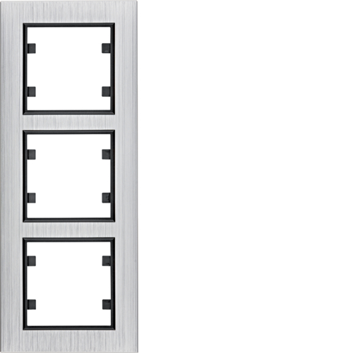lumina passion Ramka 3-krotna pionowa, aluminium srebrne - WL9132 - HAGER
