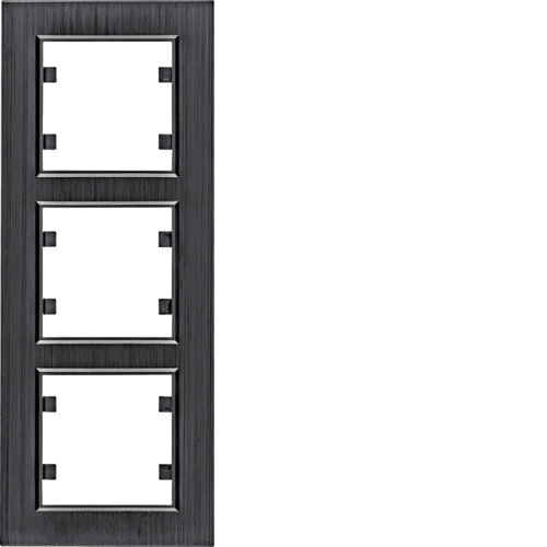 lumina passion Ramka 3-krotna pionowa, aluminium czarne - WL9133 - HAGER - BERKER