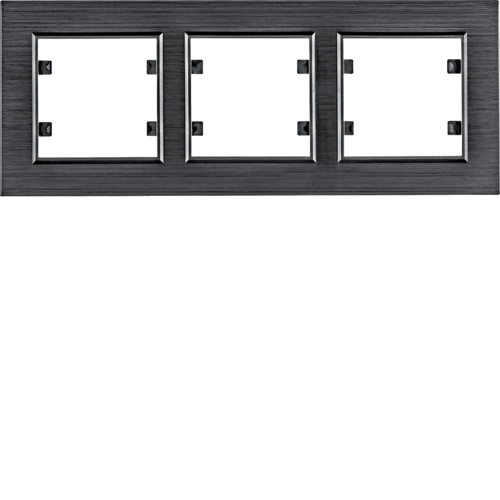 lumina passion Ramka 3-krotna pozioma, aluminium czarne - WL9233 - HAGER