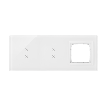 Panel dotykowy S54 Touch, 3 moduły, 2 pola dotykowe pionowe + 2 pola dotykowe pionowe + 1 otwór na osprzęt S54, biała perła - DSTR3330/70 - KONTAKT SIMON