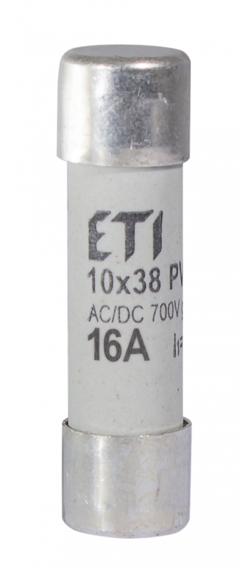 WKŁADKA TOPIKOWA CYLINDRYCZNA PV GR 700V CH10X38 GR 16A/700V AC/DC - 002625023 - ETI