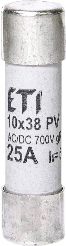 WKŁADKA TOPIKOWA CYLINDRYCZNA PV GR 700V CH10X38 GR 25A/700V AC/DC - 002625025 - ETI