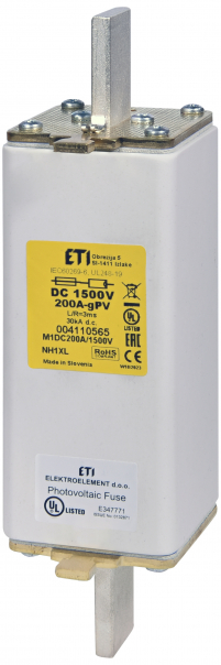 WKŁADKA TOPIKOWA NH - DO OCHRONY INSTALACJI FOTOWOLTAICZNYCH PV / DC M1XL GPV 200A/1500V DC UL - 004110565 - ETI