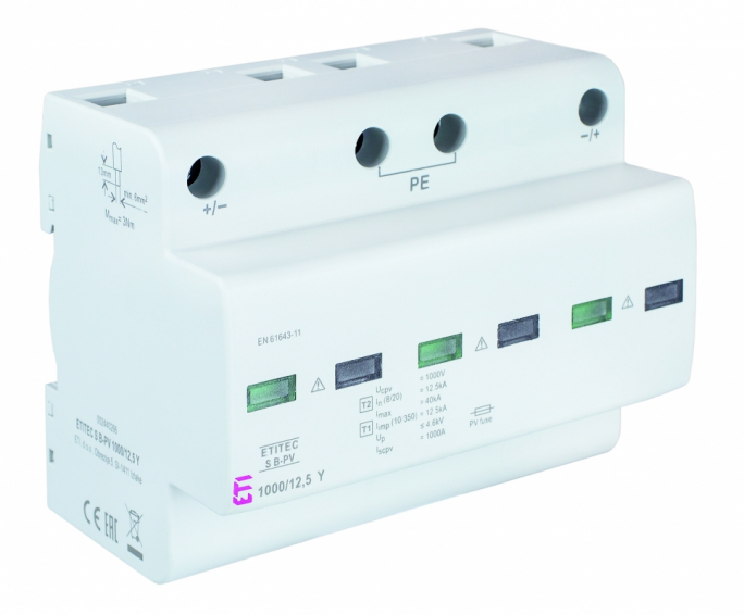 OGRANICZNIK PRZEPIĘĆ T1 (B) - DO SYSTEMÓW PV ETITEC S B-PV 1000/12,5 Y - 002440266 - ETI