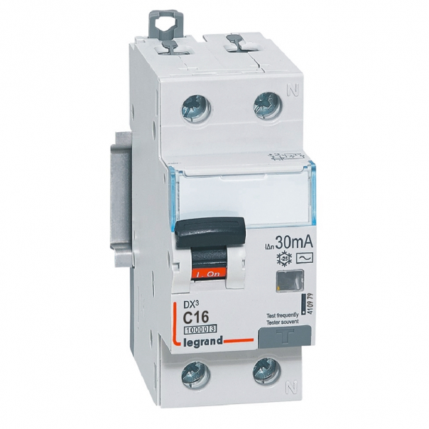 WYŁĄCZNIK RÓŻNICOWONADPRĄDOWY P 312 2P C 16A 30MA TYP AC 10KA SERII DX3 - 410979 - LEGRAND