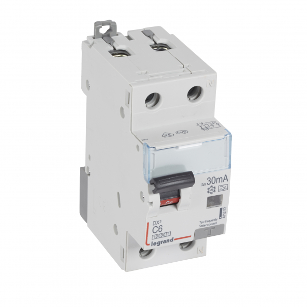 WYŁĄCZNIK RÓŻNICOWONADPRĄDOWY P 312 2P C 6A 30MA TYP A 10KA SERII DX3 - 411293 - LEGRAND