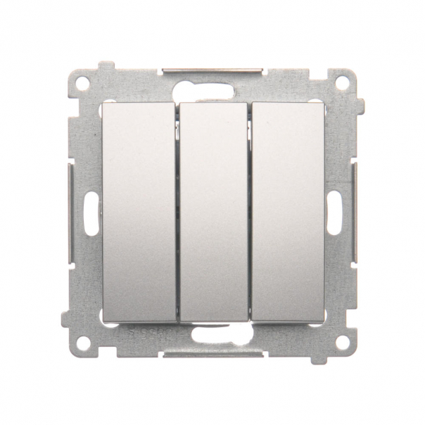 Łącznik potrójny z podświetleniem LED (moduł) 10AX, 250V~, szybkozłącza; srebrny mat - DW31L.01/43 - KONTAKT SIMON