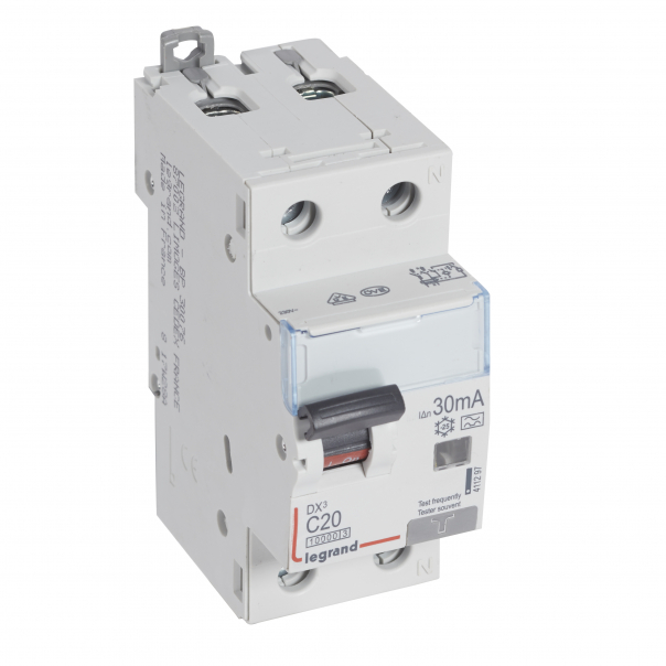WYŁĄCZNIK RÓŻNICOWONADPRĄDOWY P 312 2P C 20A 30MA TYP A 10KA SERII DX3 - 411297 - LEGRAND