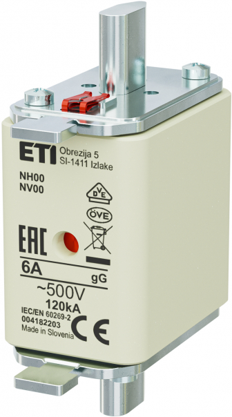 WKŁADKA TOPIKOWA NH - ZWŁOCZNA / KOMBI NH00 GG 6A/500V - 004182203 - ETI