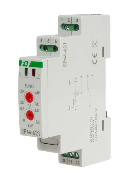 Elektroniczny przekaźnik mocy pobranej i oddanej do sieci, moc mierzona 0÷2kW - EPM-621 - F&F