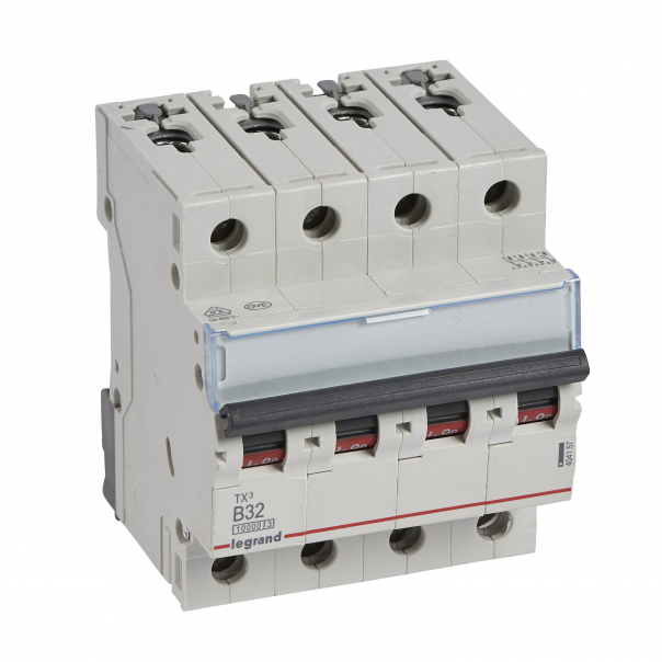 WYŁĄCZNIK NADPRĄDOWY B 32A 4-POLOWY CHARAKTERYSTYKA B SERII TX3 S 314 - 404157 - LEGRAND