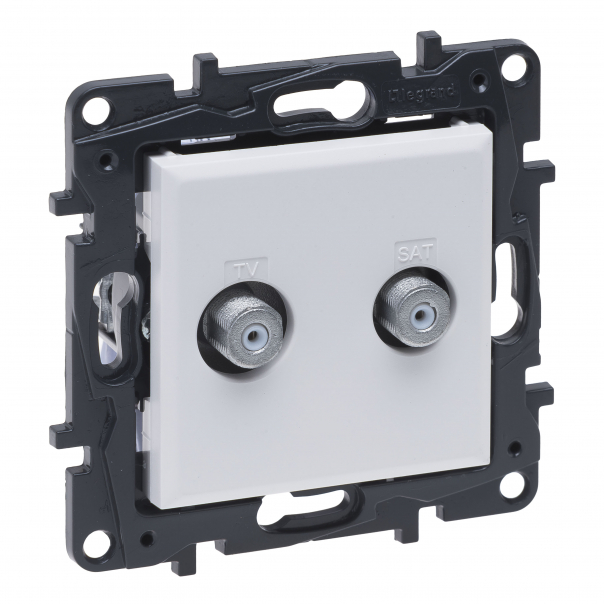 GNIAZDO PODWÓJNE 2XTV TYP F KOŃCOWE TYPU GWIAZDA 1.5DB BIAŁY NILOE STEP - 863176 - LEGRAND