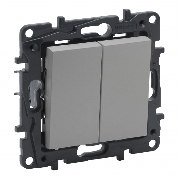 ŁĄCZNIK SCHODOWY PODWÓJNY ZACISKI AUTOMATYCZNE 10AX ALUMINIUM NILOE STEP - 863308 - LEGRAND