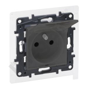 GNIAZDO POJEDYNCZE Z UZIEMIENIEM 2P+Z Z PRZESŁONĄ ZACISKI AUTOMATYCZNE 16A 230V IP44 STALOWY NILOE STEP - 863436 - LEGRAND