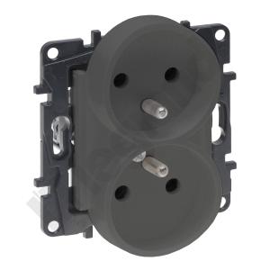 GNIAZDO PODWÓJNE Z UZIEMIENIEM 2X2P+Z ZACISKI ŚRUBOWE 16A 230V STALOWY NILOE STEP - 863432 - LEGRAND