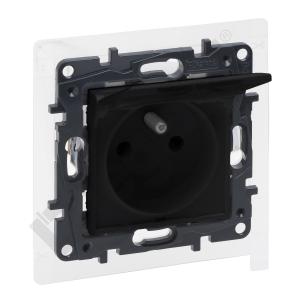 GNIAZDO POJEDYNCZE Z UZIEMIENIEM 2P+Z ZACISKI ŚRUBOWE 16A 230V IP44 CZARNY NILOE STEP - 863535 - LEGRAND