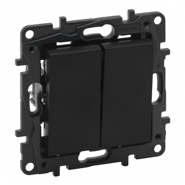 ŁĄCZNIK SCHODOWY PODWÓJNY ZACISKI AUTOMATYCZNE 10AX CZARNY NILOE STEP - 863508 - LEGRAND
