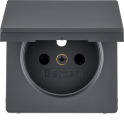Q.x Płytka czołowa z samozamykającą pokrywą z przysłonami styków do gniazda z uziemieniem, antracyt - 3965436086 - HAGER
