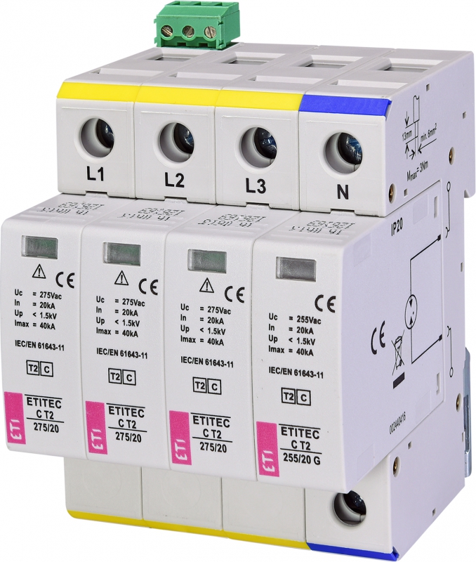 OGRANICZNIK PRZEPIĘĆ T2 (C) ETITEC C T2 275/20 3+1 RC - 002440404 - ETI