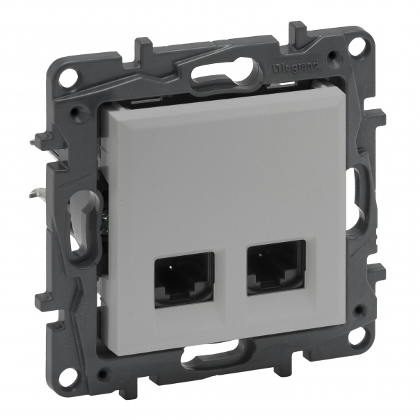 Gniazdo podwójne 2xRJ45 kat. 5e UTP- kolor aluminium, Niloe Step. - 863360 - LEGRAND