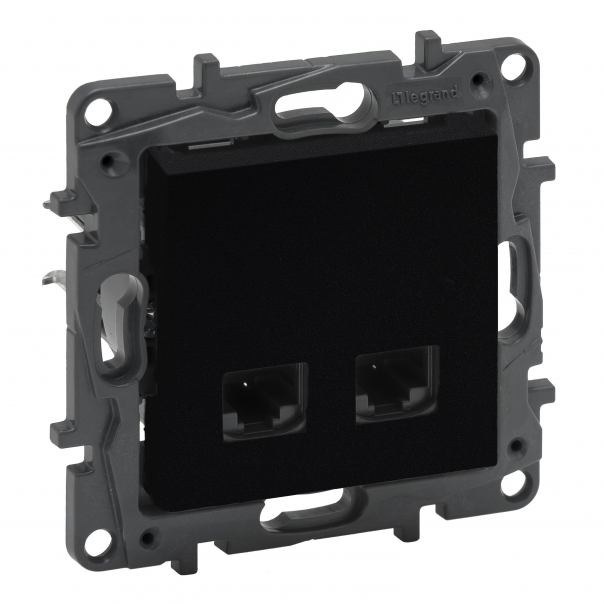 GNIAZDO KOMPUTEROWE PODWÓJNE 2XRJ45 KAT. 5E UTP CZARNY NILOE STEP - 863560 - LEGRAND