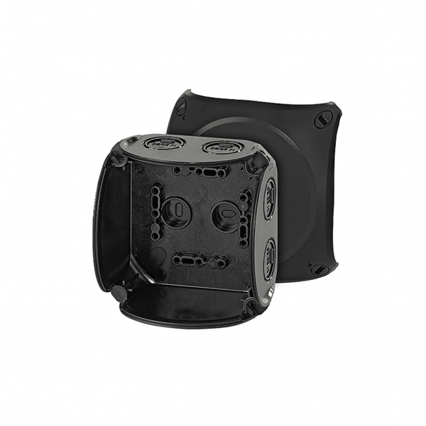 PUSZKA NATYNK 104X104X70MM BEZ ZACISKÓW IP66/67 CZARNY KF 0400 B - 62000046 - HENSEL