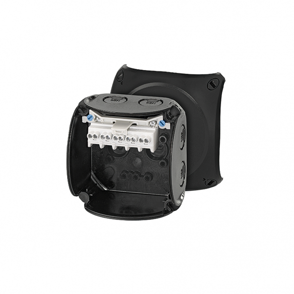 PUSZKA NATYNK 93X93X62MM BEZ ZACISKÓW IP66/67 CZARNY KF 0202 B - 62000044 - HENSEL