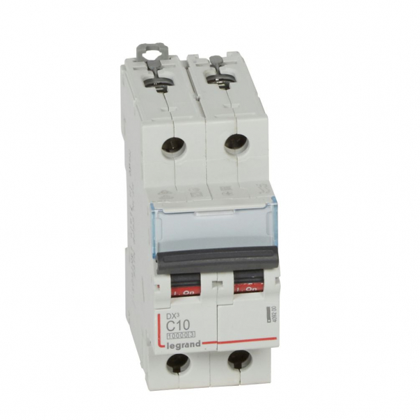WYŁĄCZNIK NADPRĄDOWY C 10A 2 POLOWY CHARAKTERYSTYKA C SERII DX3 S312 - 409200 - LEGRAND