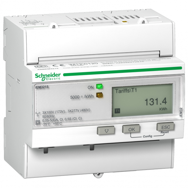 Licznik energii iEM3215 taryfowy pomiar z przekładnikiem Ip/5 A MID. - A9MEM3215 - SCHNEIDER ELECTRIC