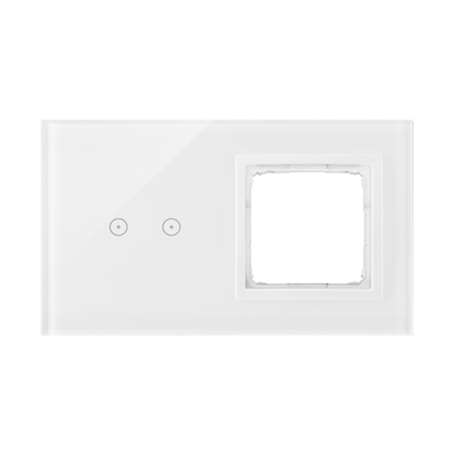 Panel dotykowy S54 Touch, 2 moduły, 2 pola dotykowe poziome + 1 otwór na osprzęt S54, biała perła - DSTR220/70 - KONTAKT SIMON
