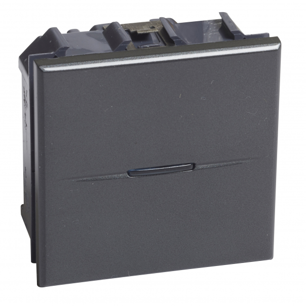 PRZYCISK JEDNOBIEGUNOWY NO 10A (ZACISKI ŚRUBOWE) 2 MODUŁY AXIAL ANTRACYT AXOLUTE. - HS4005M2N - LEGRAND