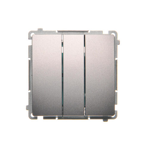Przycisk potrójny (moduł) 10AX, 250V~, szybkozłącza; stal inox - BMP31.01/21 - KONTAKT SIMON
